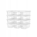 Songmics 12 darabos átlátszó dobozkészlet, fehér fedéllel (SGM-LSP12WT)