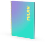 MILAN Caiet cu spira A4 Milan, 95 g/mp, 90 file, dictando, Motiv Sunset, Verde (57142E90SNGR)