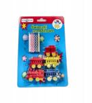 Ninbo Gyertyák Vonat Torta Szett Gyerek Dekoráció 4 Vagonok és Mozdony