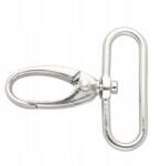 SznurkiPolskie Fém Karabiner 38MM Rák Nikkel Fényes (6cm)