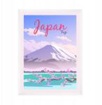  Poszter Japán Ázsia Fuji Tokió hegyek 21X29, 7 cm keret fehér (MP1-0185_21X29,7,063)