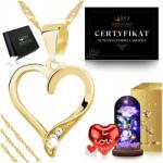 Golden Haus Arany Nyaklánc Szívecskével 925 Örök Rózsa Ajándék 30 40 50 60 70 (Urodziny Imieniny Rocznice 18 mamy córki żony)