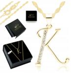 Golden Haus Arany Női Nyaklánc Medál "k" Betű 925/585 Rövid Lánc 40 CM (złoty naszyjnik łańcuszek stal chirurgiczna)