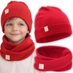 Bubalove Kombisapka Kislány Szett Őszi Tavaszi Piros 36-40 cm (Czapka prążkowana z kominem czerwony Wn0)