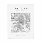 Dallas várostérkép poszter, négyzet alakú, 21x29, 7 cm fehér keret (MP1-0147_21X29,7,063)