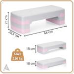 Springos ActiGet állítható magasságú step pad - szürke-rózsaszín (ACT0040)