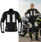 W-Tec Női motoros kabát W-TEC Warao Lady, neoprén gallér szegély, AirVent System, vízálló és légáteresztő, kivehető belső hőszigetelő bélés fekete-fluo XS (29350-XS)