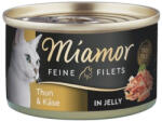 Miamor Miamor Feine Filets zselében - nedves macskaeledel tonhallal és sajttal 24x100 g-os konzerv