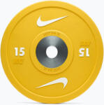 Nike Strength Bumperes súlyzótárcsa Nike Strength Pro Urethane Bumper Plates 15 kg yellow/white Súlytárcsa