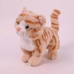 QX Figurină plușată pisică tigrată maro - 18 cm (801033)