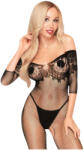 Penthouse High Profil - body sexy dantelă florală - negru