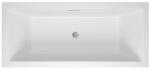 M-Acryl Sabina PRO fehér színű egyenes akril kád vízszintes túlfolyóval 160x75 kádlábbal és peremrögzítővel (12479)