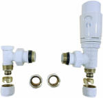 Ths Thermostyle Set robineti radiator tur retur Cayman alb 1/2 x 16 mm + 1/2 x 15 mm (3800154029899)