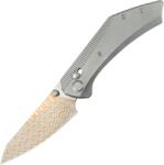 GEO Knife DIVID Damascus Steel&Copper Blade, Ti Handle GEO2507A