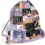 Lizzy Card Tornazsák Go travel Black Map 43 x 32 cm (163900) (163900)