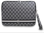 DKNY PU Leather Checkered Pattern and Stripe laptop táska, mintás, fekete, 13"/14