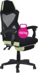 TEMPO KONDELA Scaun de birou/joc, negru/verde, portanţă 150 kg, JORIK