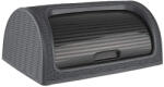 Dünya műanyag rattan hatású kenyértartó, antracyt - antracyt ajtóval, 05330 (5330-antracyt)