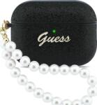 Guess Glitter Pearl Strap husă pentru AirPods Pro 3 neagră (GUAP3GLGPSK)