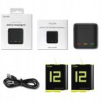 TELESIN Gyorstöltő 2x Akkumulátor GoPro Hero 12 11 10 9 készülékhez fekete (GP-BNC-901-B)