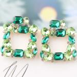  Kristály Fülbevaló - Zöld