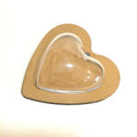  Két részes MDF szett akril fél szívvel. Szív mérete: 8x7, 5 cm, MDF alap mérete: 11x10, 5 cm