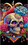 NORIMPEX - Puzzle Tablou Diamant: Craniu cu flori Halloween 30x40 cm - 1 - 39 piese