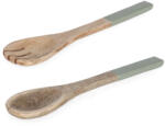 Bizzotto Set 2 linguri servire salata lemn mango maro email verde 6, 5x1x28h (0550933) Tacam