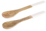 Bizzotto Set 2 linguri servire salata lemn mango maro email alb 6, 5x1x28h (0550919) Tacam