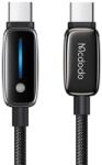 Mcdodo Cablu de Date USB-C Tata la USB-C Tata, McDodo 0100, 6A, Indicator LED, Ajustare Automata a Intensitatii, 1.2m, Negru (CA-0100)