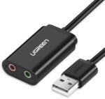 UGREEN Adaptor Ugreen USB extern cu placa audio de sunet de 3, 5 jack 15cm (pla/ugr/us/2x/ne)