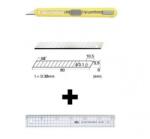 NT Cutter Set Cutter / cutit utilitar mic cu cartus de lame -NT Cutter - 9mm + 10 lame de schimb + rigla 30 cm (A553P+BA-1P+ CS-301)