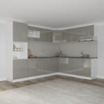 haaus Set Bucatarie Colt Karo V36, Gri Lucios/Alb, MDF, Blat Thermo 28 mm, L 280 x 220 cm (924638)