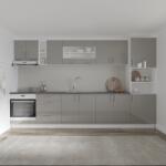 haaus Set Bucatarie Karo V31, Gri Lucios/Alb, MDF, Blat Thermo 28 mm, L 340 cm (924584)