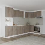 haaus Set Bucatarie Colt Karo V35, Stejar Sonoma Inchis/Alb, Blat Thermo 28 mm, L 320 x 160 cm (919870)