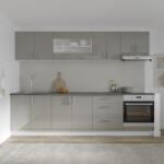 haaus Set Bucatarie Karo V22, Gri Lucios/Alb, MDF, Blat Thermo 28 mm, L 280 cm (924492)