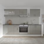 haaus Set Bucatarie Karo V21, Gri Lucios/Alb, MDF, Blat Thermo 28 mm, L 280 cm (924485)