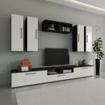 haaus Living Kos V4, Negru/Alb Lucios, MDF, L 285 cm (921767)