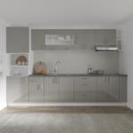 haaus Set Bucatarie Karo V29, Gri Lucios/Alb, MDF, Blat Thermo 28 mm, L 320 cm (924560)
