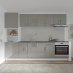haaus Set Bucatarie Karo V24, Gri Lucios/Alb, MDF, Blat Thermo 28 mm, L 280 cm (924515)