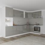 haaus Set Bucatarie Colt Karo V35, Gri Lucios/Alb, MDF, Blat Thermo 28 mm, L 320 x 160 cm (924621)