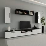 haaus Living Kos V2, Negru/Alb Lucios, MDF, L 285 cm (921743)