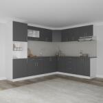 haaus Set Bucatarie Colt Karo V36, Antracit/Alb, Blat Thermo 28 mm, L 280 x 220 cm (920241)