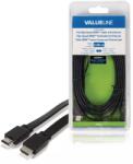Valueline Cablu HDMI tata - HDMI tata plat 2m 4K High Speed cu Ethernet Valueline (VLVB34100B20) - drumix
