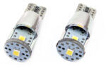 AMiO Set becuri auto cu LED CANBUS compatibil T10e W5W 3 SMD ALU Alb 12V/24V, destinat competitiilor auto sau off-road (AM01637)