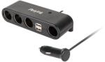 Peiying Splitter 12V-24V bricheta auto x4 60W CU USB 2A si cablu PEIYING PY-CHR0011 (PY-CHR0011) - drumix