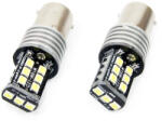 AMiO Set becuri auto cu LED CANBUS compatibil P21W BA15S 15 SMD 7.5W Alb 12/24V, destinat competitiilor auto sau off-road (AM01293)