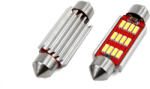 AMiO Set becuri auto cu LED CANBUS sofit compatibil C5W 12 SMD 4014 41mm Alb 12/24V, destinat competitiilor auto sau off-road (AM01291)