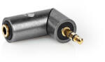 Nedis Adaptor audio stereo PROFESIONAL Jack 3.5 mm tata - Jack 3.5 mm mama 90 grade metal Fabritallic Nedis CATB22975GY (CATB22975GY) - drumix