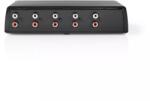 Nedis Comutator audio analogic Nedis 4x (2x RCA Stereo mama) - 1x RCA Stereo mama +iesire casti negru (ASWI2414BK) - drumix